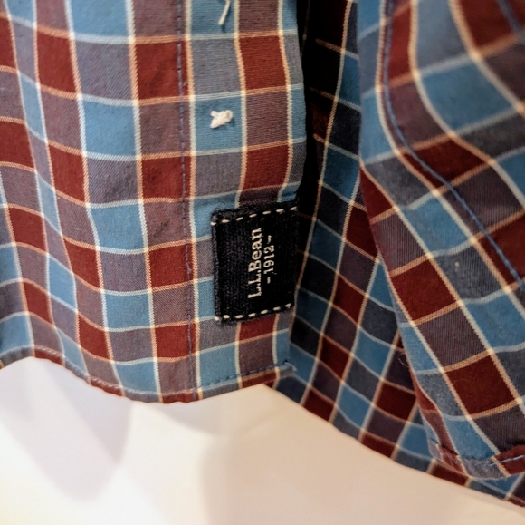 LL Bean Shirt Mens Large Reg Button Down Long Sleeve Traditional Fit Plaid - Picture 3 of 5